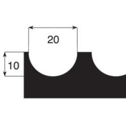 Tandspackel 480mm 10x20mm rund