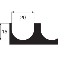 Tandspackel 480mm 15x20mm rund