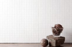 Glasmosaik 2x2cm vit