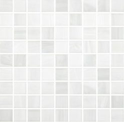 Glasmosaik 2x2cm vit melerad