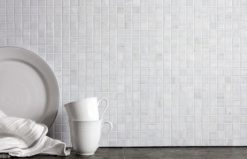 Glasmosaik 2x2cm vit melerad