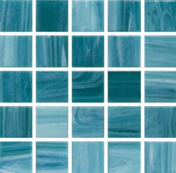 Glasmosaik 2x2cm, blåmelerad