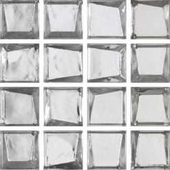 Glasmosaik 2,3×2,3 cm, Metall silver
