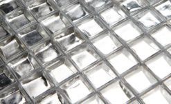 Glasmosaik 2,3×2,3 cm, Metall silver