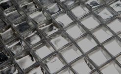 Glasmosaik 2,3×2,3 cm, Metall grå