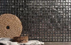 Glasmosaik 2,3×2,3 cm, Metall grå