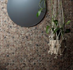 Glasmosaik ellips, beige