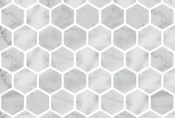 Marmor Hexagon Polerad Vit