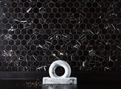 Marmor Hexagon Polerad Svart