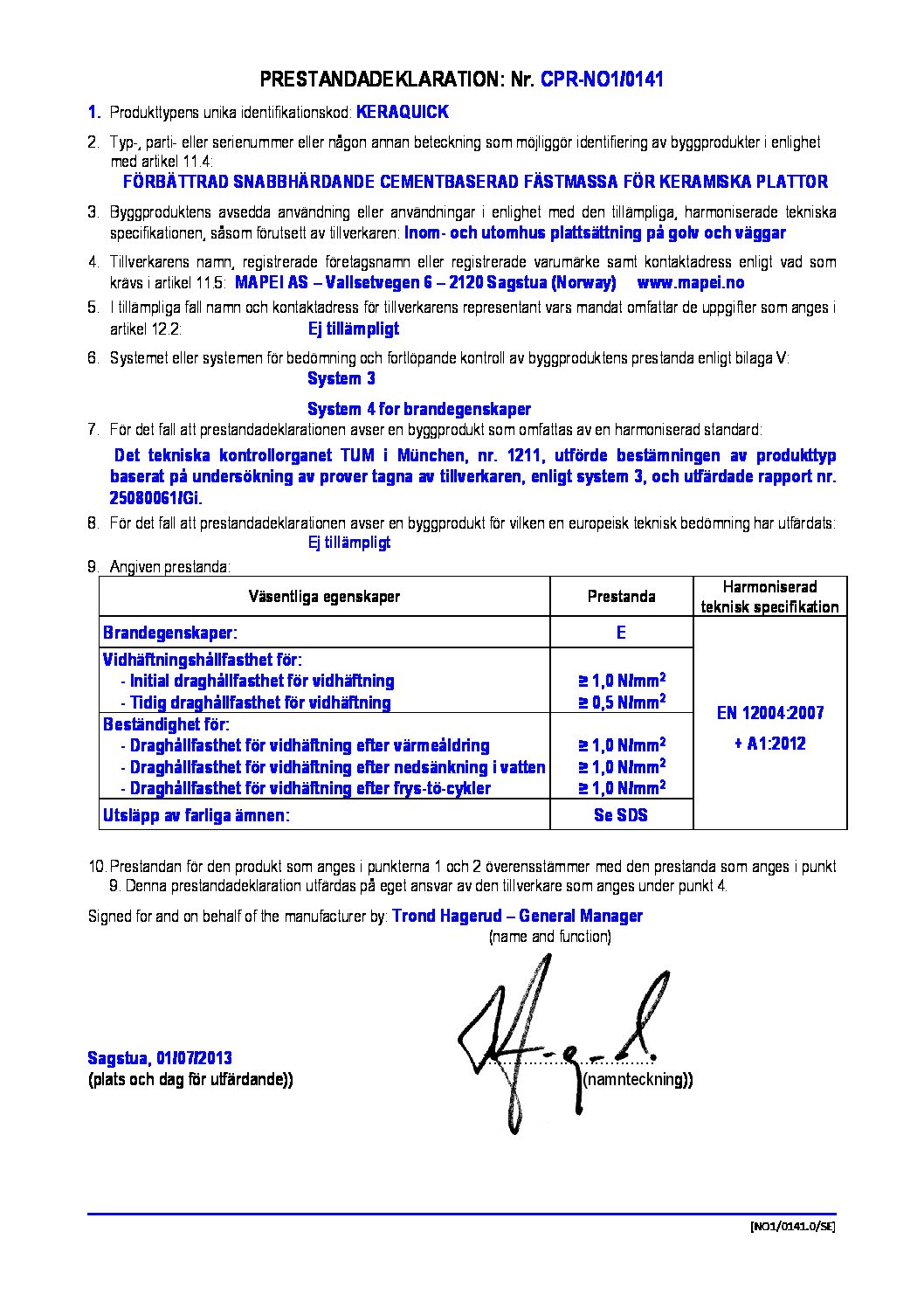 Keraquick S1- grå 20kg