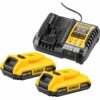 Dewalt XR 4A Multiladdare med 2x 2.0Ah batterier