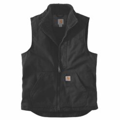 Carhartt washed duck lined mock neck vest black