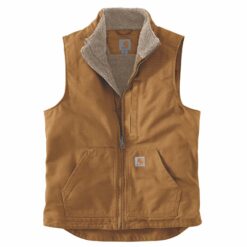 Carhartt washed duck lined mock neck vest Carhartt® Brown
