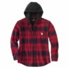 Carhartt flannel fleece lined hooded shirt jacket – Oxblood