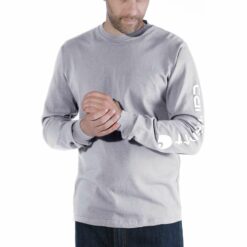 Sleeve logo t-shirt long sleeve heather grey