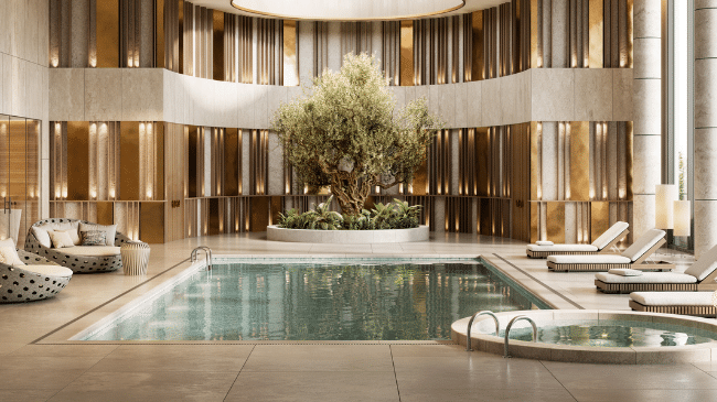 Skapa en modern och exklusiv spakänsla med polerade keramikplattor