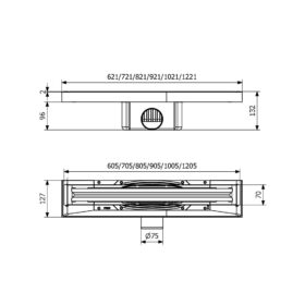 Purus Pro Line Premium Golvbrunn Ø75 mm Gavelutlopp