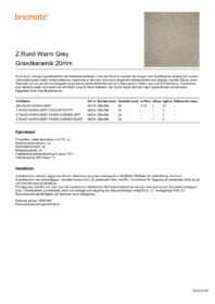 Z66 LIMESTONE LIGHT GREY 20mm