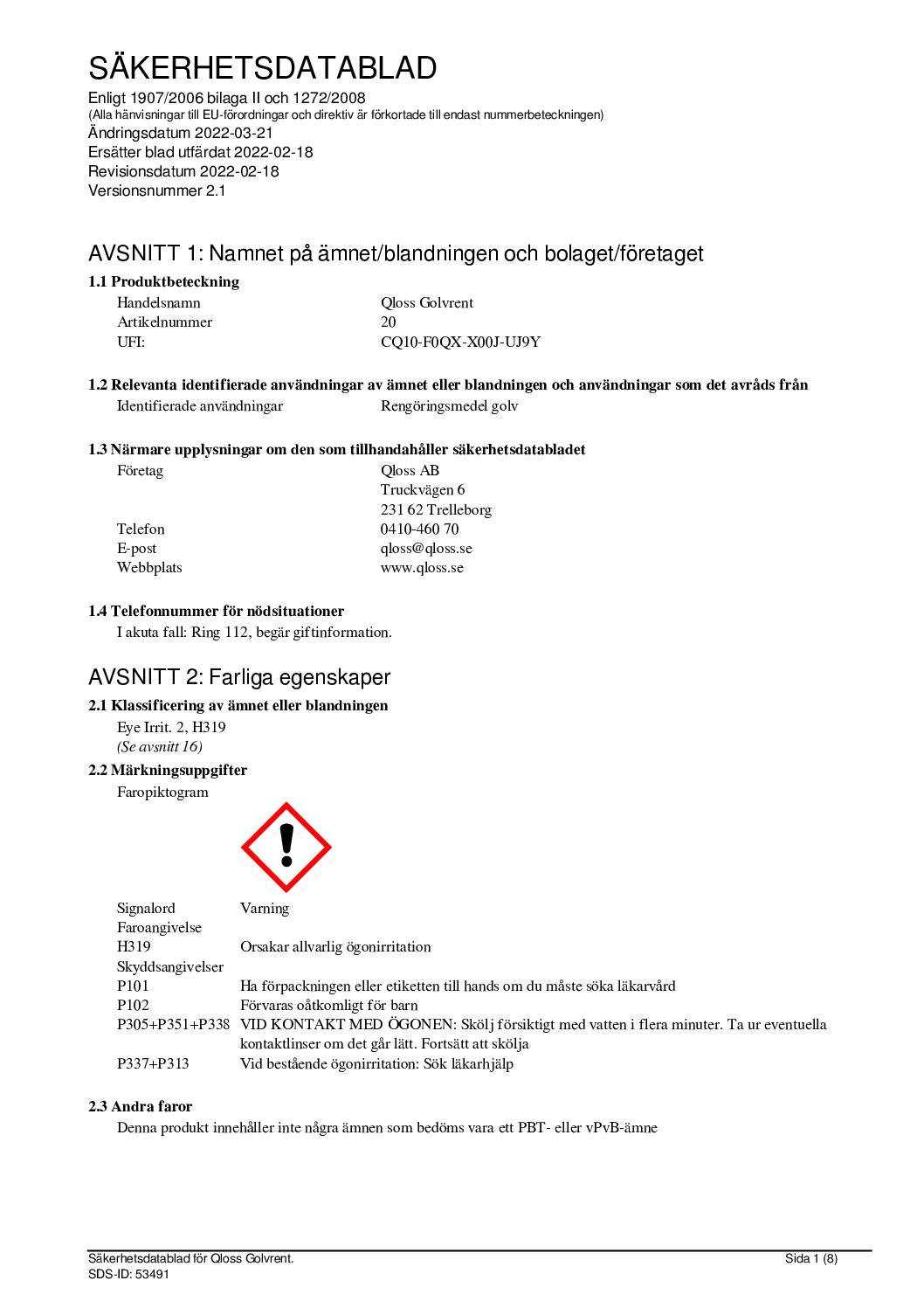 Qloss Golvrent – Effektiv och skonsamt rengöringsmedel