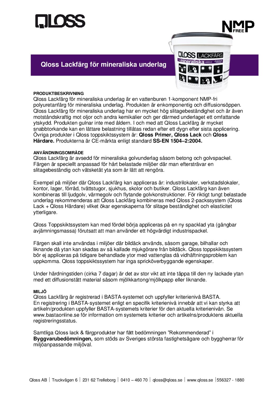 Qloss Lackfärg – Miljövänligt golvlack för design och industrigolv