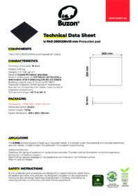 Gummiplatta Buzon U-PAD 200x200x3 mm